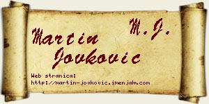 Martin Jovković vizit kartica